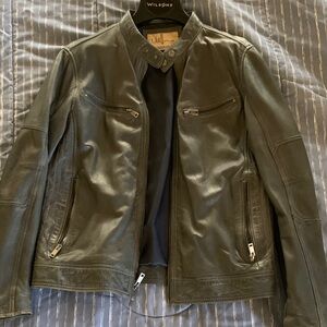Wilson Men's Dark Gray Leather Jacket  S